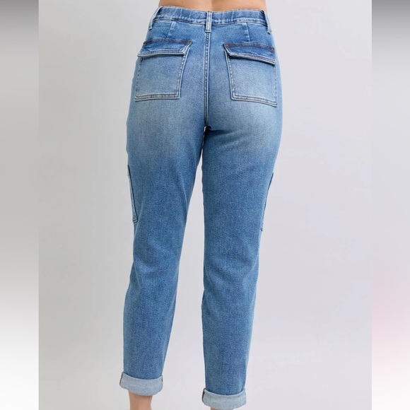 NWOT! Judy Blue High Waist Cargo Cuff Denim Jogger - Size 7(28) - Picture 2 of 11